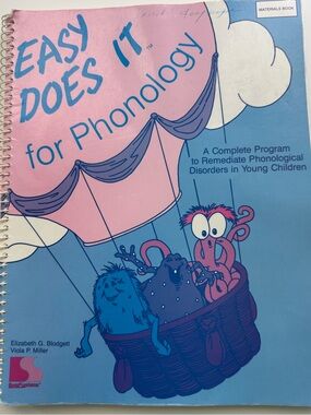 Easy Does It for Phonology A Complete Program Spiral Bound Activity Book Therapy